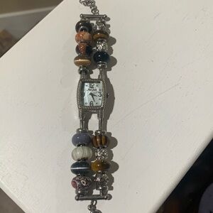 Silver Beaded Women's Watch